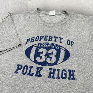 US古着 DELTA カレッジロゴ POLK HIGH Tシャツ 2XL グレー