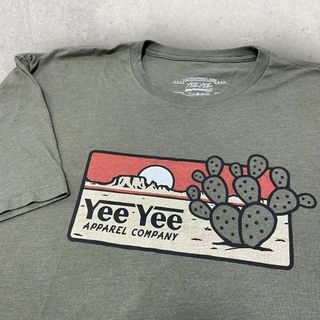 US古着 USA製 YEE YEE サボテン 砂漠 Tシャツ 2XL カーキ 緑(Tシャツ/カットソー(半袖/袖なし))