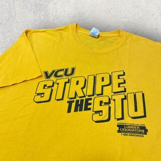 US古着 VCU STRIPE THE STU Tシャツ XL イエロー(Tシャツ/カットソー(半袖/袖なし))