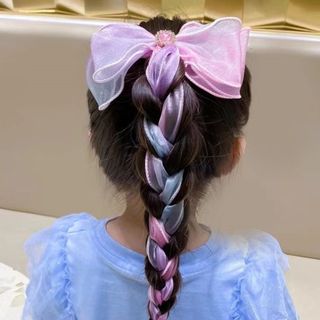 【早い者勝ち】 子ども ヘアアクセサリー リボン ダンス ピンク ブルー 可愛い(バレッタ/ヘアクリップ)