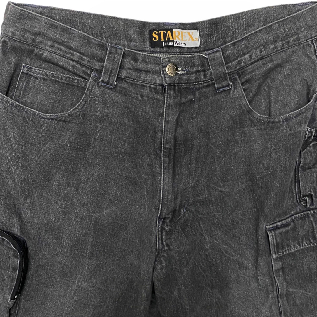 STAREX カーゴ ポケット デニム ハーフ パンツ ショーツ ボトムス 古着 メンズのパンツ(ワークパンツ/カーゴパンツ)の商品写真