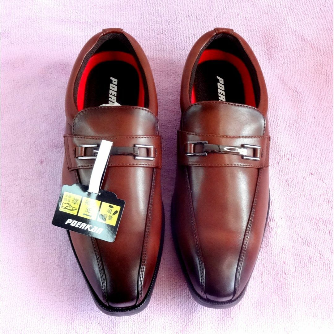 ビジネス靴 26cm 3E 茶色 スリッポン 軽量 防水　柔らかい 紳士 メンズの靴/シューズ(ドレス/ビジネス)の商品写真