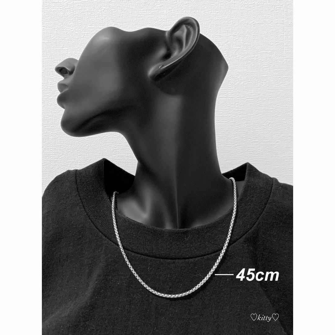 【ボックスロールチェーンネックレス 2mm 45cm 1本】ステンレス メンズのアクセサリー(ネックレス)の商品写真