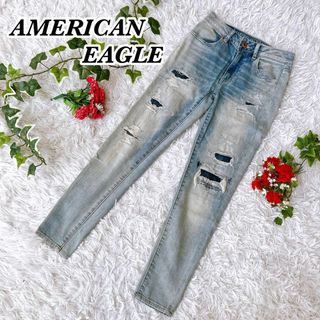 American Eagle - アメリカンイーグル ジェギング スキニー デニムパンツ クラッシュ US 00