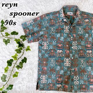 90s レインスプーナー REYN SPOONER 水着タグ アロハシャツ