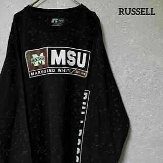 RUSSELL ラッセル アメフト ブルドッグス Tシャツ ロンＴ 長袖 2XL(スウェット)