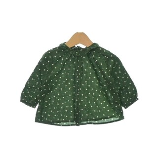 CARAMEL キャラメル シャツ 12M 緑xベージュ(ドット) 【古着】【中古】(ブラウス)