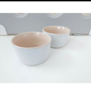 ルクルーゼ(LE CREUSET)の【美品】ル・クルーゼ　プチラムカン　ホワイトダスター　2セット(食器)