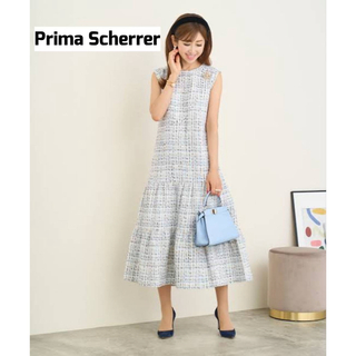 Prima Scherrer - 【完売】Prima Scherrer　ティアードヘムツイードワンピース