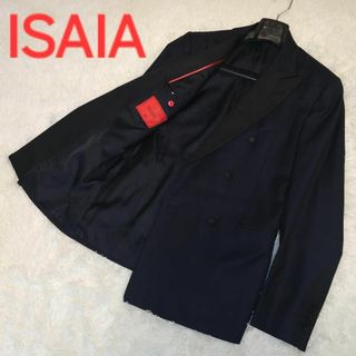 ISAIA - ✨ISAIA イザイア　テーラードジャケット　シアサッカー　ネイビー　48