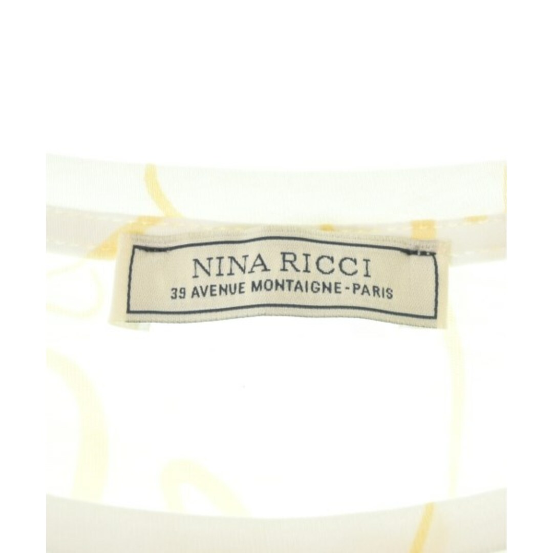 NINA RICCI(ニナリッチ)のNINA RICCI Tシャツ・カットソー M 白xベージュ系(総柄) 【古着】【中古】 レディースのトップス(カットソー(半袖/袖なし))の商品写真