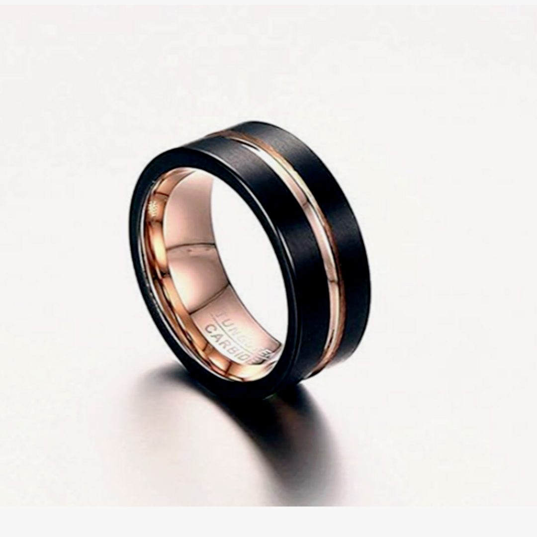 【RN138】リング　アクセサリー 　メンズ 　ブラック　黒　タングステン メンズのアクセサリー(リング(指輪))の商品写真