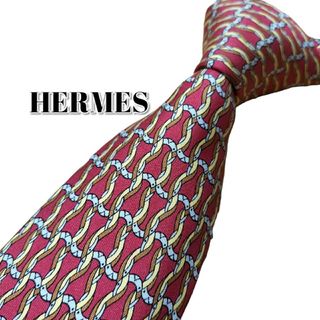 エルメス(Hermes)の★HERMES★　エルメス　レッド系　総柄　フランス製(ネクタイ)