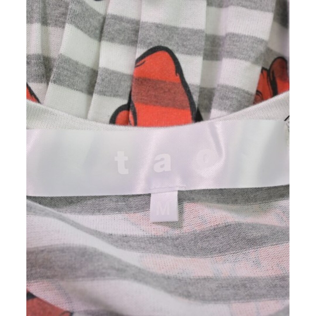 TAO タオ Tシャツ・カットソー M グレーx赤x白等(総柄) 【古着】【中古】 レディースのトップス(カットソー(半袖/袖なし))の商品写真