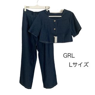 GRL - 新品未使用GRL/グレイル　スクエアネックトップス×ワイドパンツデニムgm758