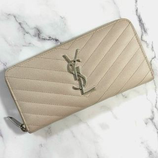 サンローラン(Saint Laurent)の美品✨サンローラン　長財布　ラウンドファスナー　カサンドラ　ピンク(財布)