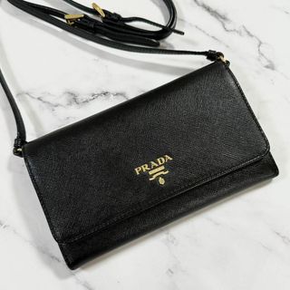 極美品✨PRADA　ショルダーウォレット　 2way　長財布　ミニバッグ　レザー