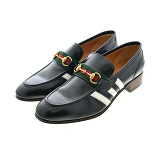 グッチ(Gucci)のGUCCI グッチ ビジネス・ドレスシューズ UK9(27.5cm位) 黒x白 【古着】【中古】(ドレス/ビジネス)