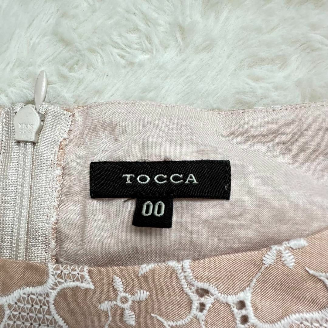 TOCCA(トッカ)のTOCCA/トッカ✨刺繍入ワンピース ピンク 花柄 サイズ00(XSサイズ) レディースのワンピース(ひざ丈ワンピース)の商品写真