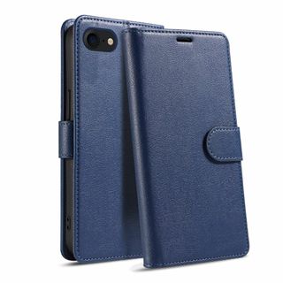 【色: ブルー】QUEASON iphone se3 ケース 手帳型 iPhon(その他)