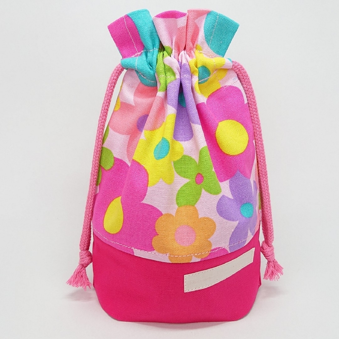 カラフルフラワー ハンドメイド お弁当袋 コップ袋 ランチョンマット 女の子 カラフルフラワー ハンドメイド お弁当袋 コップ袋 ランチョンマット 女の子