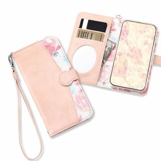 【色: ピンク】iphone se2 ケース 手帳型 女性 花柄 おしゃれ 4.(その他)