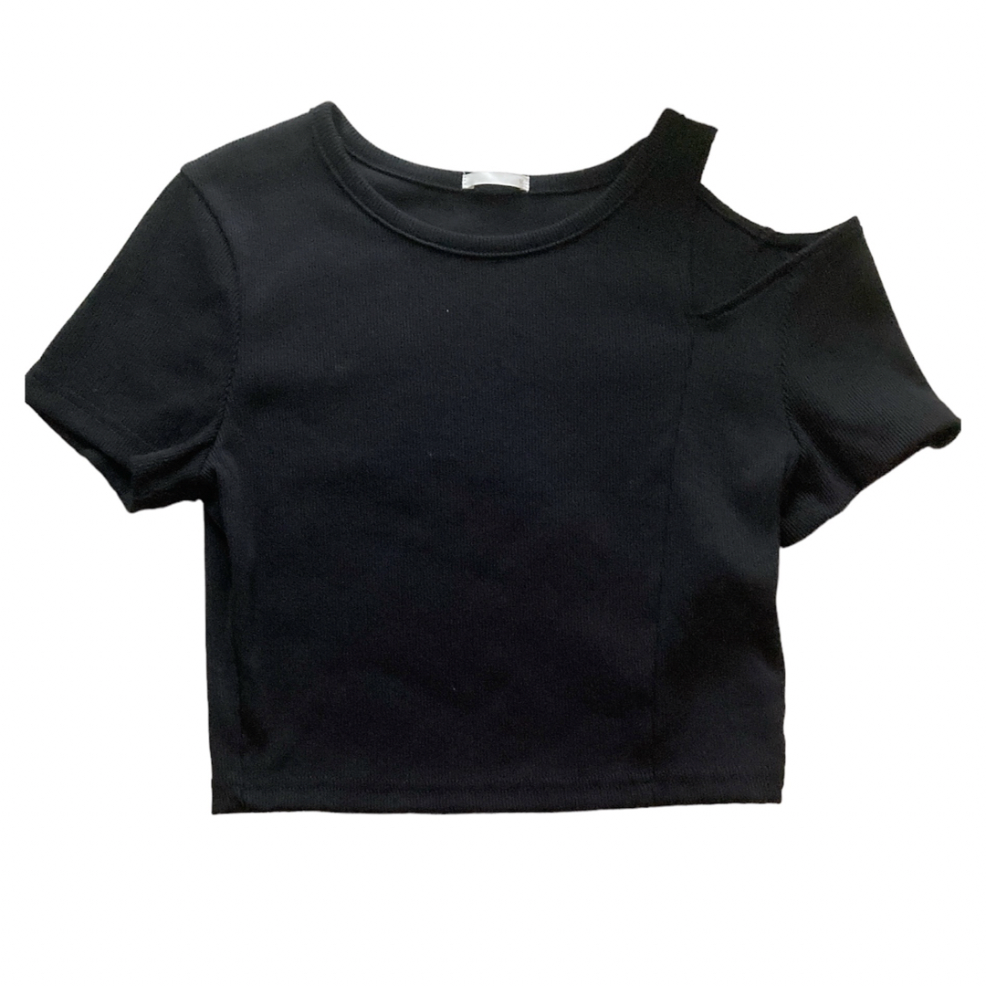 GU(ジーユー)の新品　GU/ジーユー　ショルダーカットアウトT（半袖）＋E レディースのトップス(Tシャツ(半袖/袖なし))の商品写真