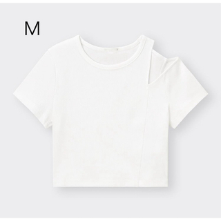 ジーユー(GU)の新品未使用　GU/ジーユー　ショルダーカットアウトT（半袖）＋E(Tシャツ(半袖/袖なし))
