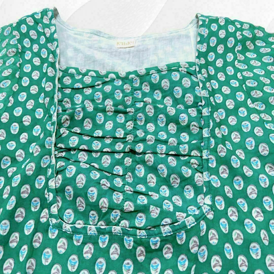 KILKI キルキー ワンピース フレア袖 裾リボン 切り替え F レディースのワンピース(ひざ丈ワンピース)の商品写真