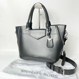 マイケルコース(Michael Kors)の【美品・保存袋付】マイケルコース　ブラック　レザー　2wayハンドバッグ(ハンドバッグ)