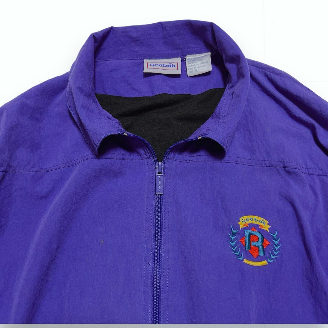 Reebok(リーボック)のReebok ブルゾン ロゴ刺繍 ブルー 群青色 XL メンズのジャケット/アウター(ブルゾン)の商品写真