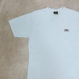 UMBRO - 【UMBRO】00s アンブロ スカイブルー ロゴ刺繍Tシャツ Lサイズ