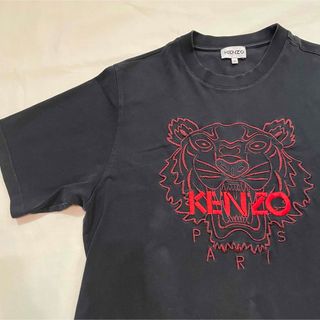 KENZO - KENZO ケンゾー　半袖Tシャツ　ブラック　刺繍　ビッグロゴ　M 厚手生地