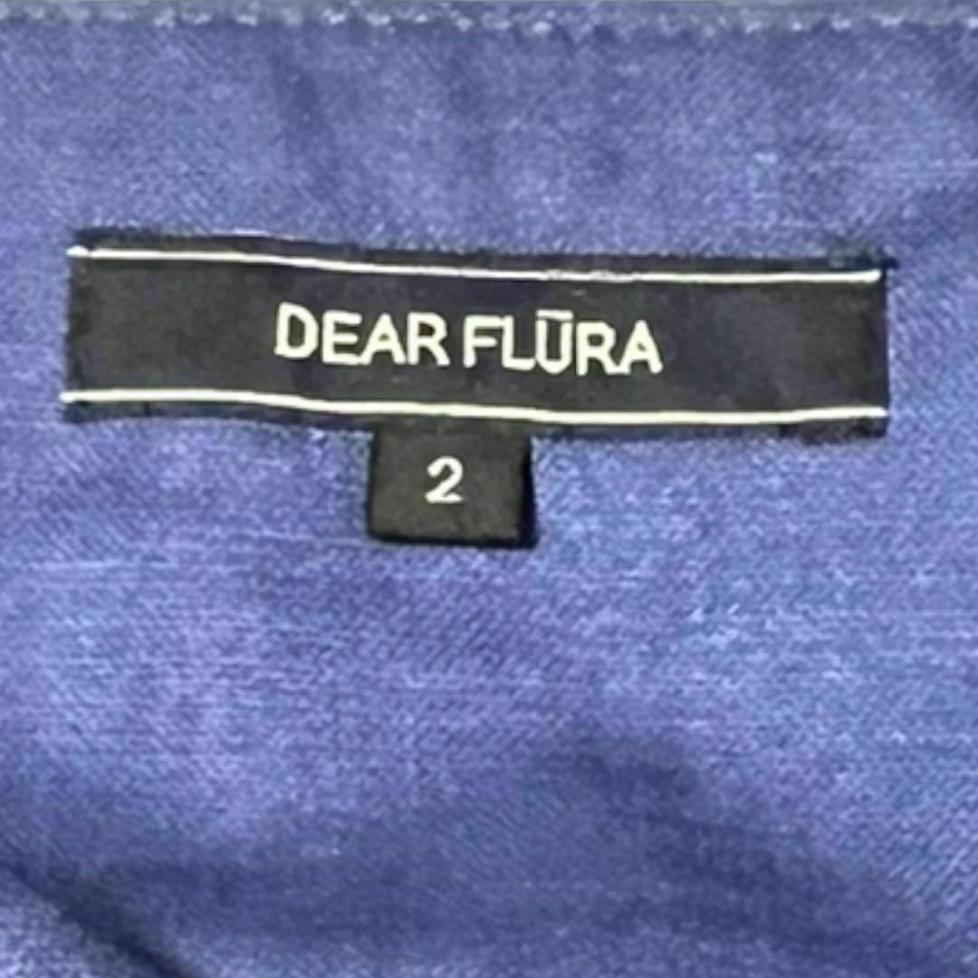 DEAR FLURA ディアフルーラ スカート 膝丈 ネイビー 日本製 M レディースのスカート(ひざ丈スカート)の商品写真