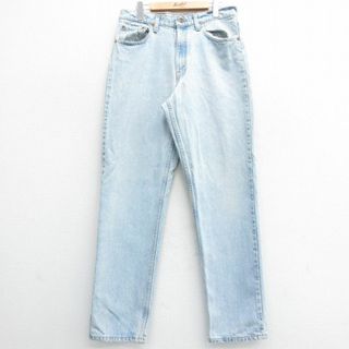 W32★古着 ジーンズ Levis リーバイス 550 メンズ 90年代 90s コットン USA製 紺 ネイビー デニム 【spe】 24may18 中古 ボトムス ジーパン Gパン ロング パンツ