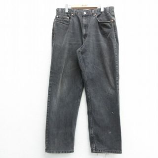 リーバイス(Levi's)のW34★古着 ジーンズ Levis リーバイス 550 メンズ 00年代 00s ヒゲ コットン 黒 ブラック デニム 24may18 中古 ボトムス ジーパン Gパン ロング パンツ(ワークパンツ/カーゴパンツ)