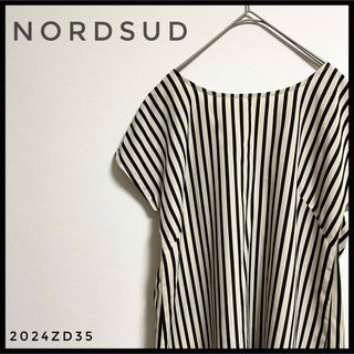 ノールシュド(NORD SUD)のNORDSUD ノールシュド　半袖シャツ　ストライプ　スリット　カットソー(シャツ/ブラウス(半袖/袖なし))