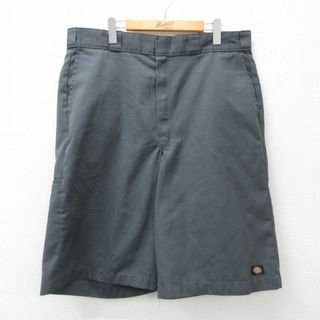 ディッキーズ(Dickies)のW38★古着 ディッキーズ Dickies ハーフ ワーク パンツ ショーツ メンズ グレー 24may18 中古 ボトムス 短パン ショーパン(ワークパンツ/カーゴパンツ)