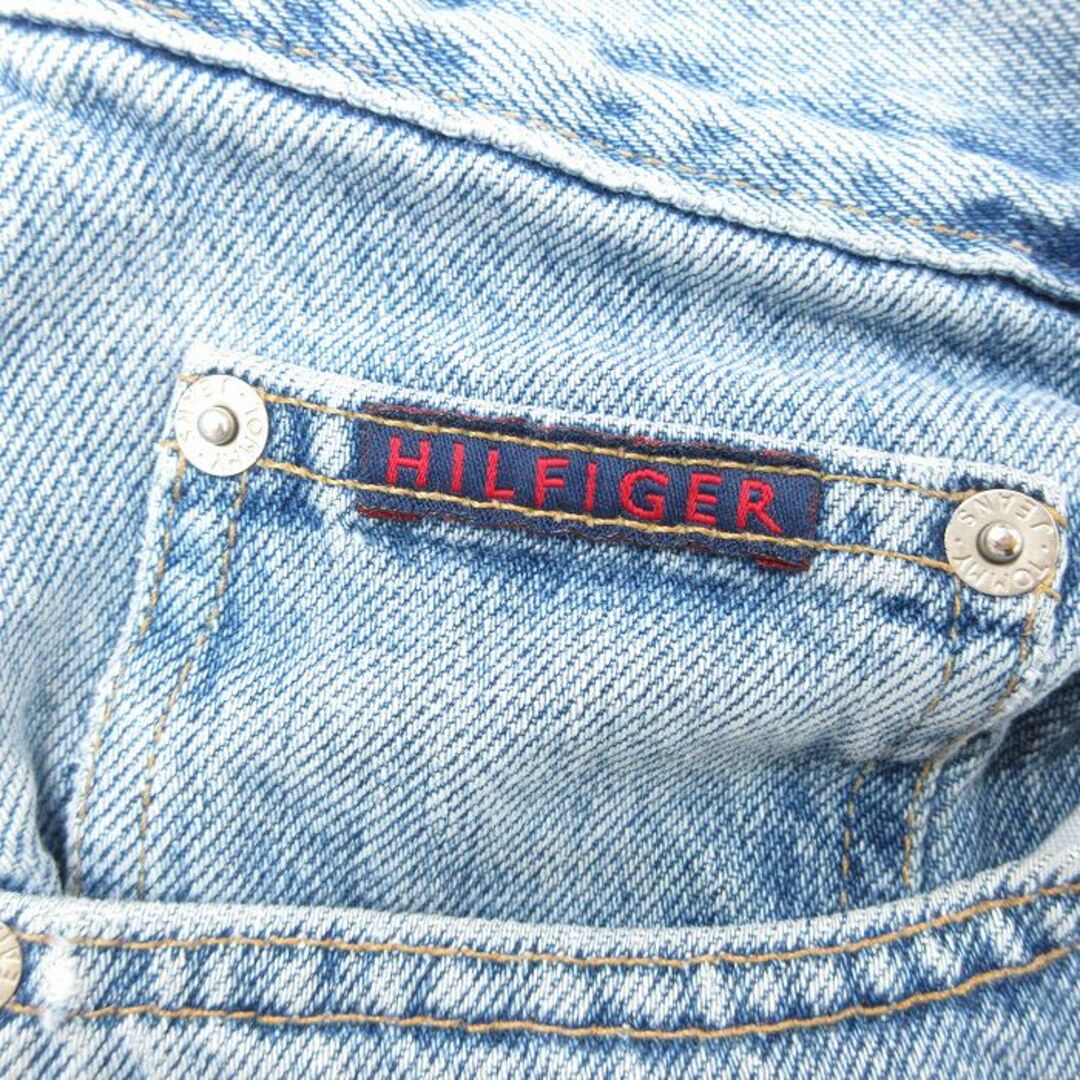 TOMMY HILFIGER(トミーヒルフィガー)のW34★古着 トミーヒルフィガー TOMMY HILFIGER トミージーンズ ショート パンツ ショーツ メンズ ワンポイントロゴ コットン 紺 ネイビー デニム 24may18 中古 ボトムス 短パン ショーパン ハーフ メンズのパンツ(ワークパンツ/カーゴパンツ)の商品写真