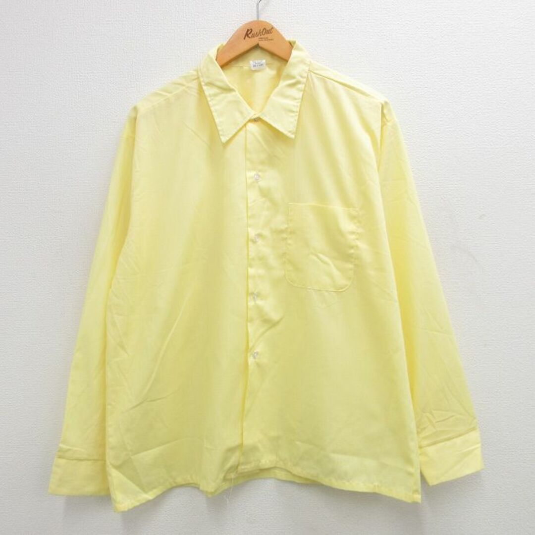 XL★古着 長袖 シャツ メンズ 90年代 90s 黄色 イエロー 24may18 中古 トップス メンズのトップス(シャツ)の商品写真