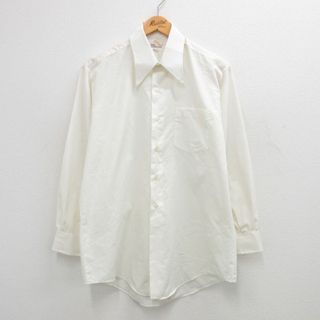 L★古着 長袖 シャツ メンズ 70年代 70s 白 ホワイト 24may18 中古 トップス(シャツ)