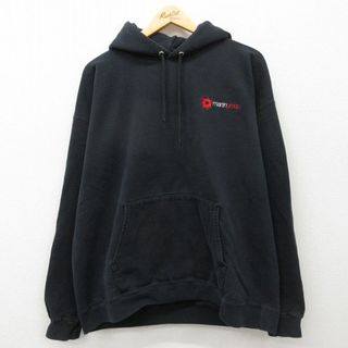 ヘインズ(Hanes)のXL★古着 ヘインズ Hanes 長袖 スウェット パーカー メンズ 00年代 00s martingroup 大きいサイズ 黒 ブラック 24may18 中古 スエット トレーナー トップス(パーカー)