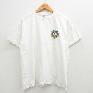 フルーツオブザルーム(FRUIT OF THE LOOM)のXL★古着 フルーツオブザルーム 半袖 ビンテージ Tシャツ メンズ 00年代 00s オリンピック 聖火 コットン クルーネック 白 ホワイト 24may18 中古(Tシャツ/カットソー(半袖/袖なし))