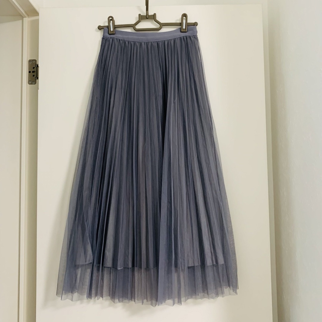 ロングスカート　リバーシブル　グレー　L 美品 レディースのスカート(ロングスカート)の商品写真
