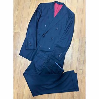 麻布テーラー azabu tailor オーダー 仕立 6釦 ダブルスーツ 黒(セットアップ)