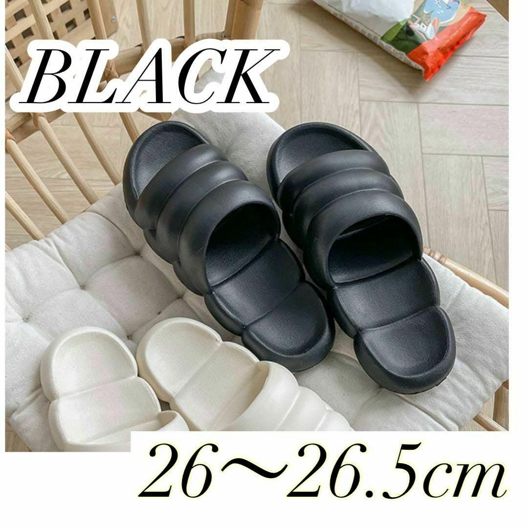 26cm 26.5cm 黒 サンダル 韓国 マシュマロ ビジネスシューズ メンズの靴/シューズ(サンダル)の商品写真