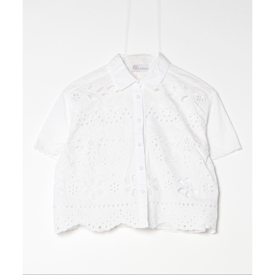 RED VALENTINO アイレットレース クロップドシャツ RED VALENTINO アイレットレース クロップドシャツ