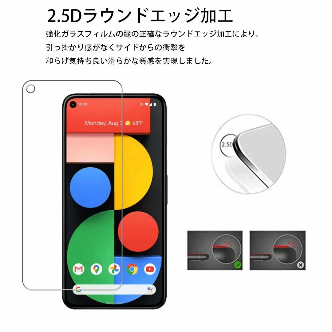 【人気商品】【2+2枚】ガイド枠付き KPNS 日本素材製 強化ガラス Goog スマホ/家電/カメラのスマホアクセサリー(その他)の商品写真