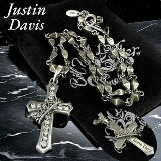 ジャスティンデイビス(Justin Davis)のジャスティンデイビス ネックレス クロス リング ラインストーン シルバー925(ネックレス)