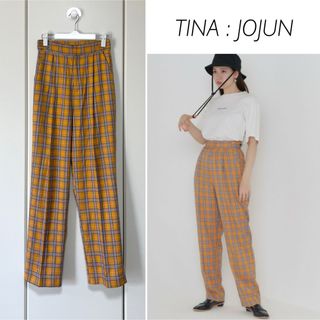 【試着のみ】TINA:JOJUNチェック柄 ルーズテーパードパンツ